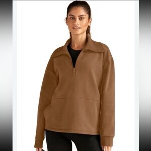 Beyond Yoga Trek Pullover in Toffee Brown 
size Small